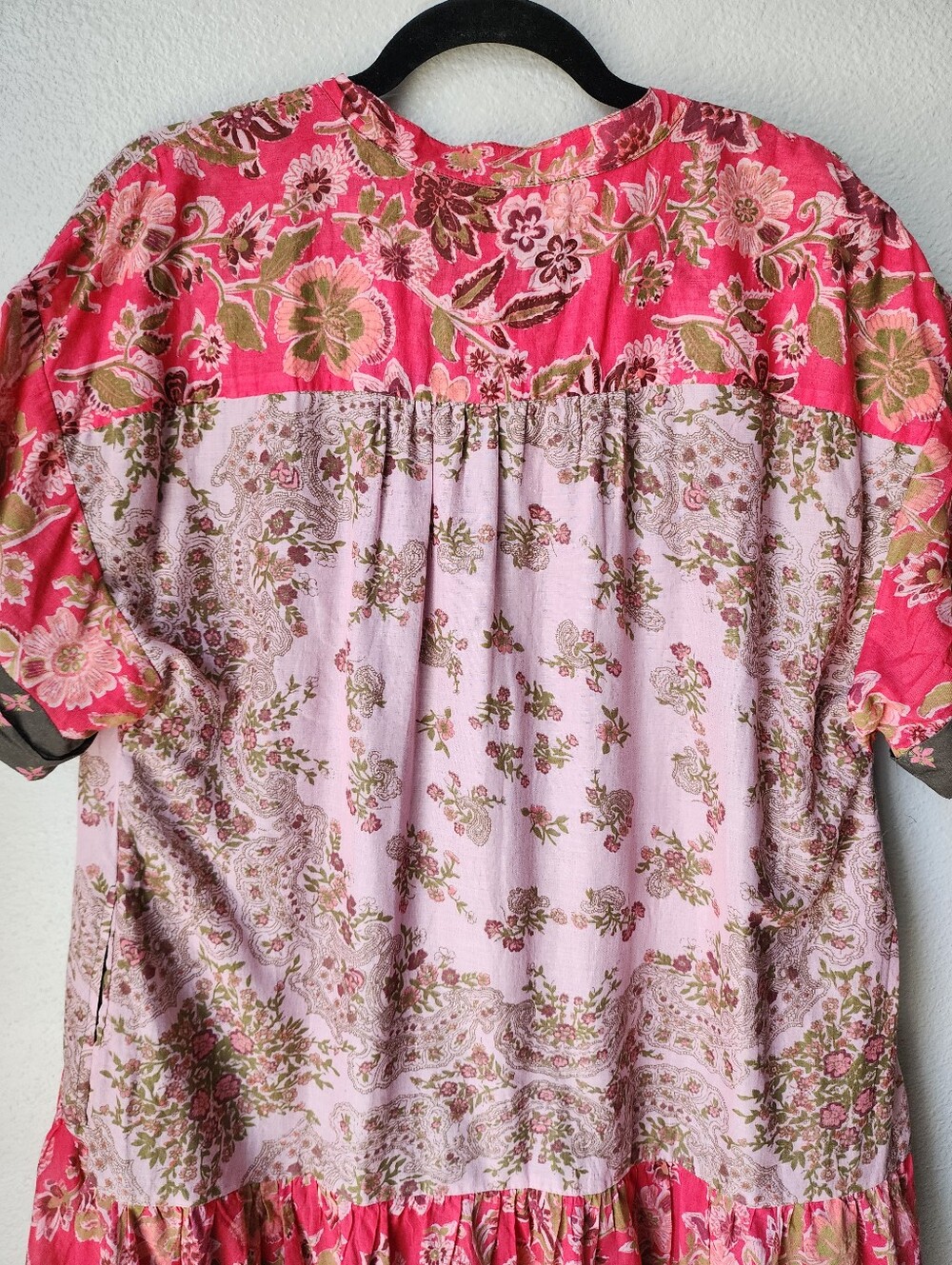 Free People Agnes Printed Mini Dress Size Medium In Pink Combo - Picture 6 of 9